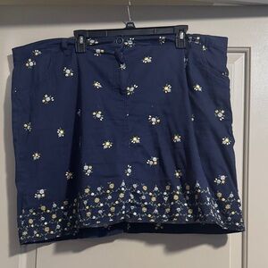 Karen Scott Navy Floral Mini Skort